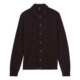 Reiss Gideon Stitch Knitted Polo Cardigan