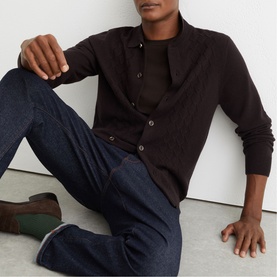 Gideon Stitch Knitted Polo Cardigan