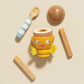Wooden Egg Cup & Soldiers Set