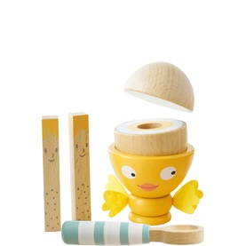 Wooden Egg Cup & Soldiers Set