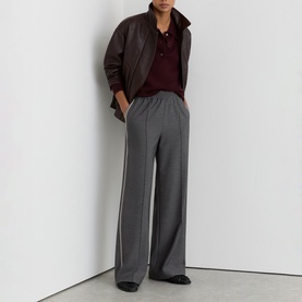 Marlow M&eacute;lange Side-Stripe Wide Leg Trousers