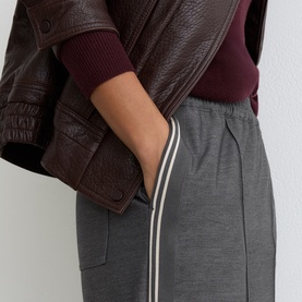 Marlow M&eacute;lange Side-Stripe Wide Leg Trousers