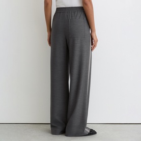 Marlow M&eacute;lange Side-Stripe Wide Leg Trousers