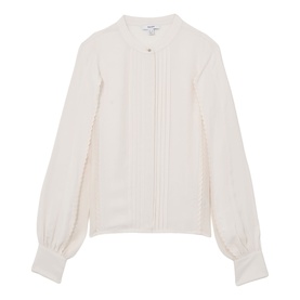 Maddie Pleated Embroidered Blouse