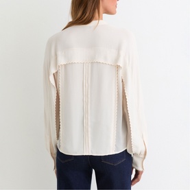 Maddie Pleated Embroidered Blouse