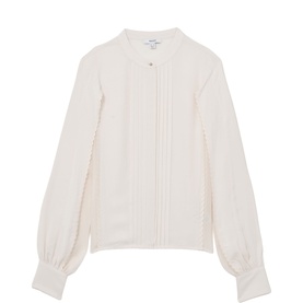Maddie Pleated Embroidered Blouse