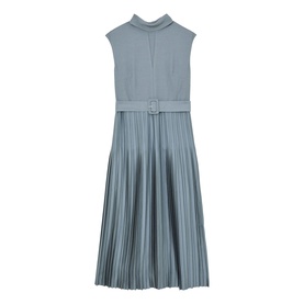 Ania Belted Pleated Flared Dress