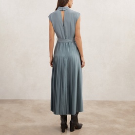 Ania Belted Pleated Flared Dress