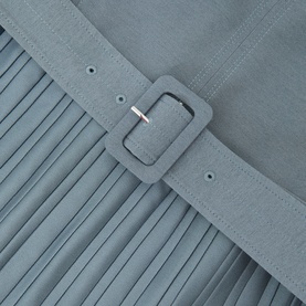Ania Belted Pleated Flared Dress