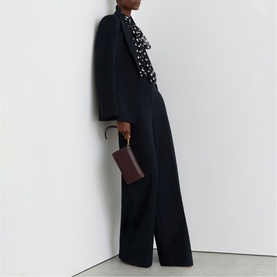 Alliana Polka-Dot Tie-Neck Blouse