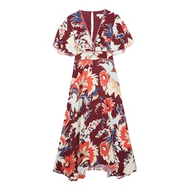 Asha Floral Handkerchief Flared Dress