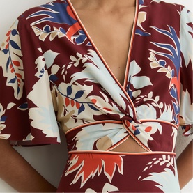 Asha Floral Handkerchief Flared Dress