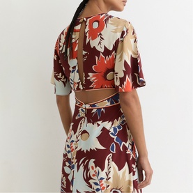 Asha Floral Handkerchief Flared Dress