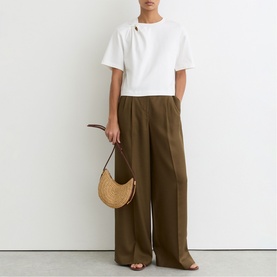 Harriet Woven Half-Moon Shoulder Bag