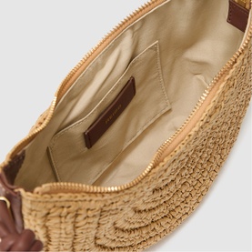 Harriet Woven Half-Moon Shoulder Bag