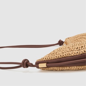 Harriet Woven Half-Moon Shoulder Bag