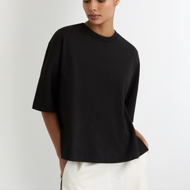 Lara Ribbed Trim Oversized T-Shirt