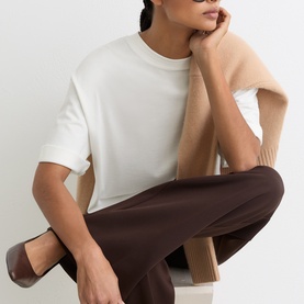 Lara Ribbed Trim Oversized T-Shirt