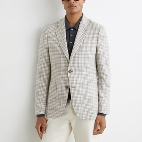 Canty Houndstooth Single-Breasted Blazer