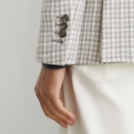 Canty Houndstooth Single-Breasted Blazer