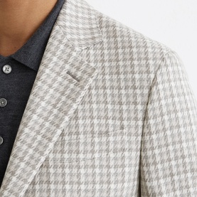 Canty Houndstooth Single-Breasted Blazer