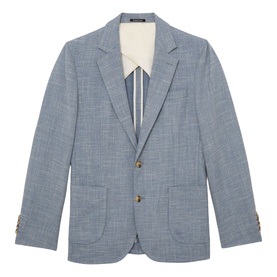 Manci Single-Breasted Herringbone Blazer
