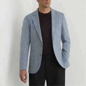Manci Single-Breasted Herringbone Blazer