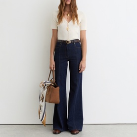 Marcy Ribbed Scallop Trim Top