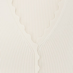Marcy Ribbed Scallop Trim Top