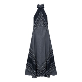Skylar Tie-Neck Printed Dress