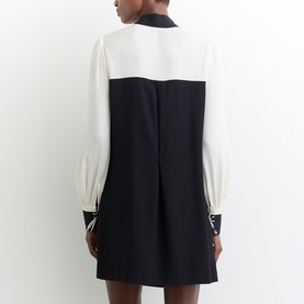 Cam Tie-Neck Shift Mini Dress
