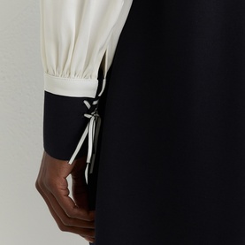 Cam Tie-Neck Shift Mini Dress