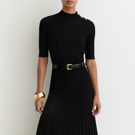 Harriet Button-Detail Knitted Dress