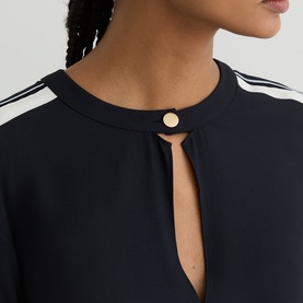Tammy Tipped Tie-Cuff Shift Dress