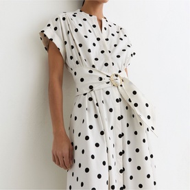 Sawyer Polka Dot Belted Flared Dress