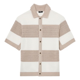 Marek Block-Stripe Knit Shirt