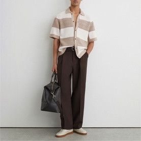 Marek Block-Stripe Knit Shirt