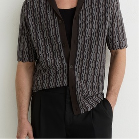 Drake Wavy Striped Knitted Casual Shirt