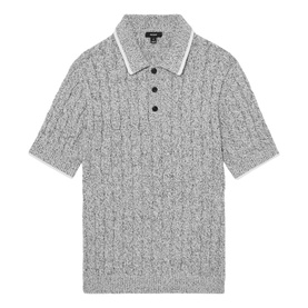 Denby Cable Knitted Polo Shirt