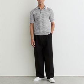 Denby Cable Knitted Polo Shirt
