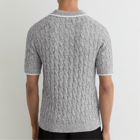 Denby Cable Knitted Polo Shirt