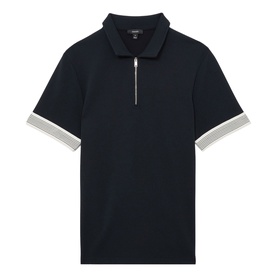 Bruno Stripe Cuff Zip Polo Shirt