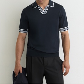 Poole Tipped Knit Polo Shirt