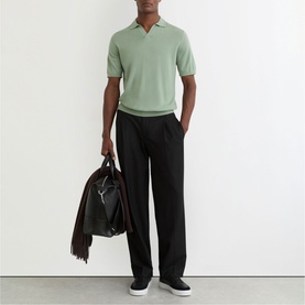 Duchie Open Collar Knitted Polo Shirt