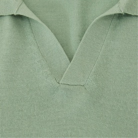 Duchie Open Collar Knitted Polo Shirt
