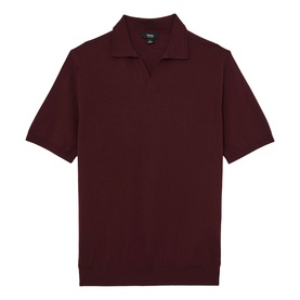 Duchie Merino Wool Open-Collar Polo Shirt