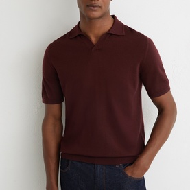 Duchie Merino Wool Open-Collar Polo Shirt