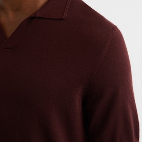 Duchie Merino Wool Open-Collar Polo Shirt