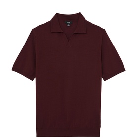 Duchie Merino Wool Open-Collar Polo Shirt