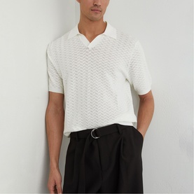 Sol Textured-Knit Polo Shirt